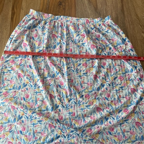 Graff California Floral Vintage 80s‎ Pastel Prairie Skirt Pockets sz 14 Made USA - Picture 10 of 14